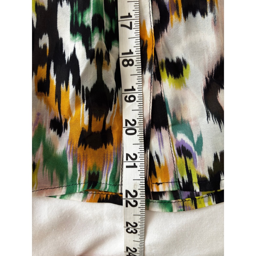 Vanessa Virginia Anthropologie Silk Ikat Print Blouse Top Multicolor Womens M - Picture 5 of 8